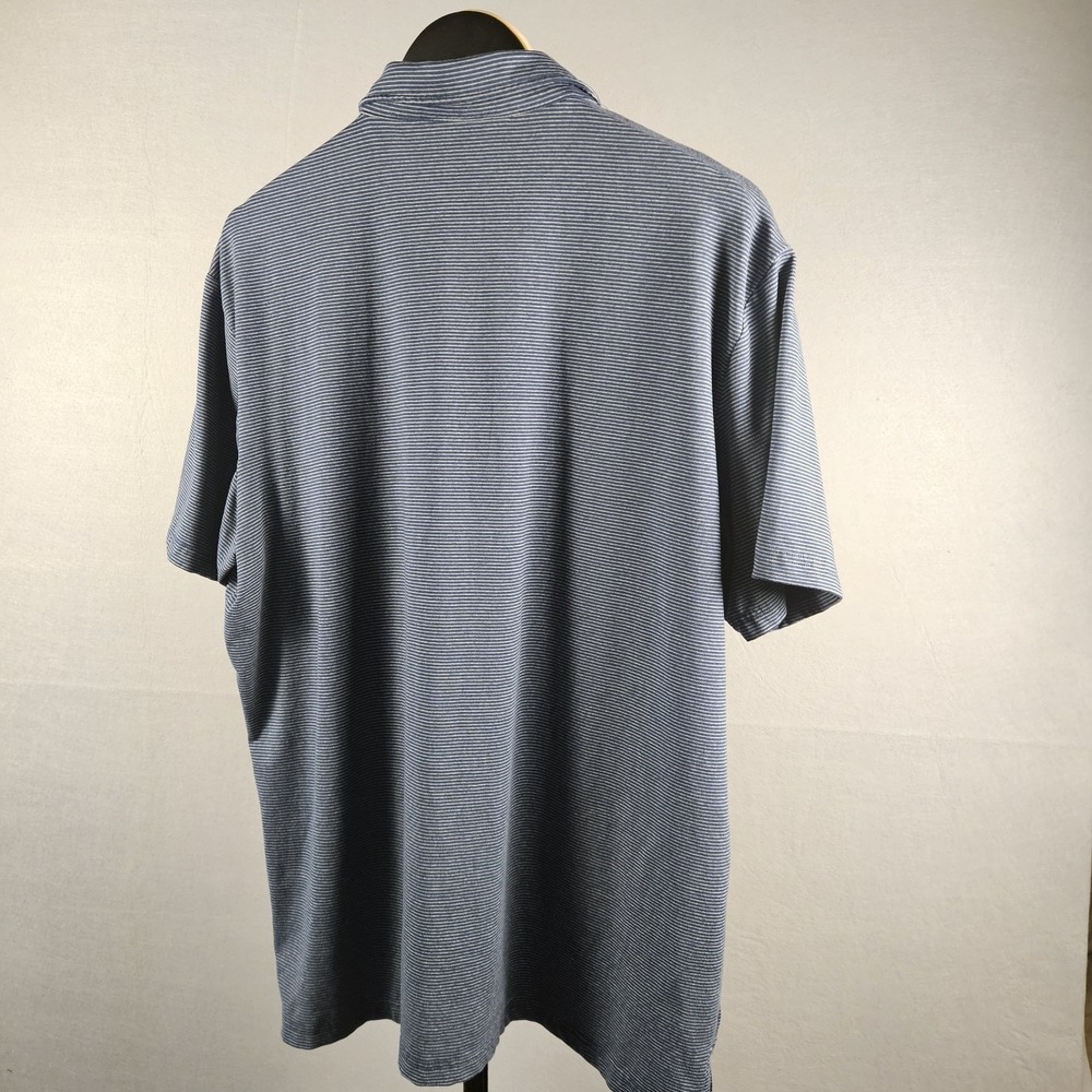 01.Algo Performance Polo Shirt Blue Striped XL - Picture 7 of 9
